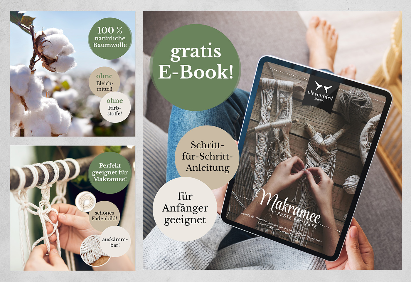 Produktbild-Erstellung III für "Makramee Garn" – Elevenbird Stuio